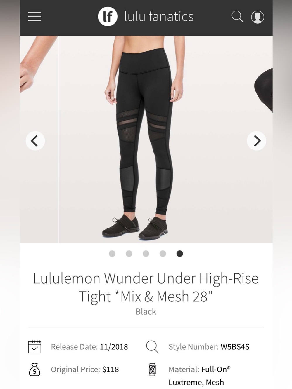 Lululemon Wunder Under Mix & Mesh Leggings